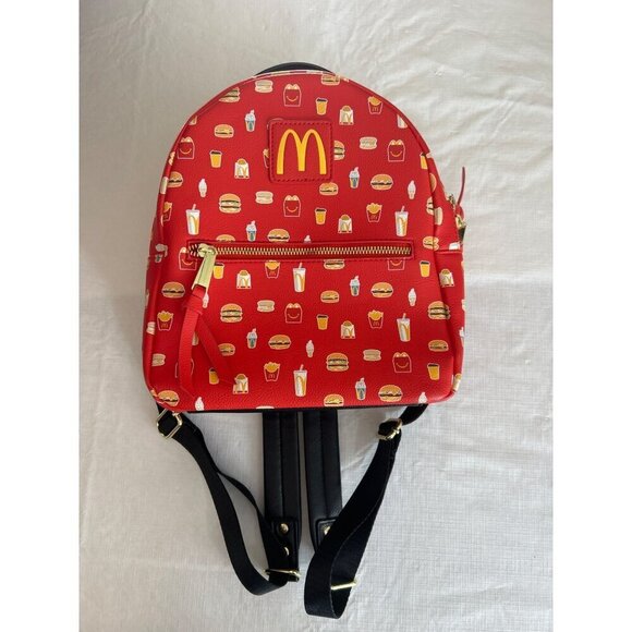 McDonald\'s x Box Lunch Mealtime Favorites Allover Print Red Mini Backpack main image 10
